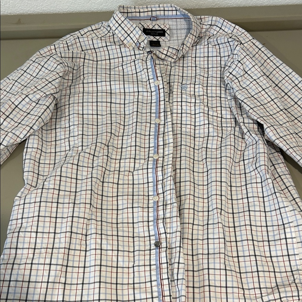 Ariat Pro Series Red and Blue Plaid Shirt